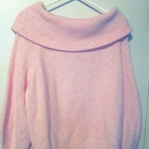 h&m pink off the shoulder sweater.